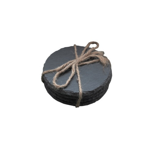 Slate Coaster Set of 4 Round, 10cm 2