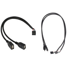 1x30CM10Pin Alaplapi USB2.0 adapter Y elosztókábel és 2x50CM5Pin alaplapi hosszabbító kábel