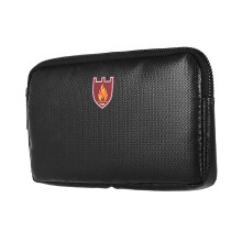 Portable Fireproof Safe Organizer Bag 8.19x4.65in Water Resistant Silicone Storage Bag with Zipper Closure for Electronics Phones Powerbanks