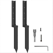 SLKXV Fence Post Repair Kit Heavy Duty Steel Rustproof 2Pack Wood Fence Reinforcement