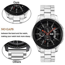 (Black) Compatible For Huawei Watch GT 4 46mm Watch Band Three Beads Stainless Steel Strap Replacement