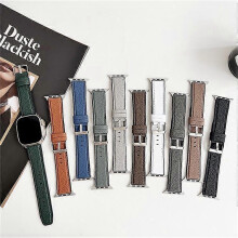 (DarkBrown) Watch Band Compatible For Apple Watch Series 10 Ultra 9 8 7 SE 6 5 4 3 2 1 46mm 49mm 45mm 44mm 42mm Metal Buckle Litchi Texture Si