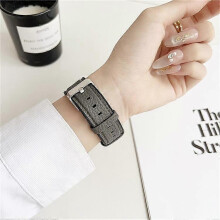 (Black) Watch Band Compatible For Apple Watch Series 10 Ultra 9 8 7 SE 6 5 4 3 2 1 46mm 49mm 45mm 44mm 42mm Metal Buckle Litchi Texture Si