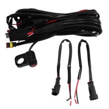 Motorcycle Fog Light Spotlight Relay Harness Wiring Kit 12V 1.6M with Fuse Aluminum Off Cable 2.2M