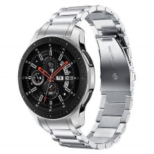 (Silver) Compatible For Huawei Watch GT 4 46mm Watch Band Three Beads Stainless Steel Strap Replacement