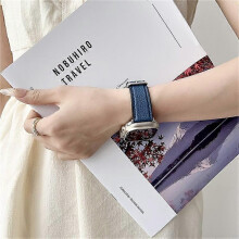 (Blue) Watch Band Compatible For Apple Watch Series 10 Ultra 9 8 7 SE 6 5 4 3 2 1 46mm 49mm 45mm 44mm 42mm Metal Buckle Litchi Texture Si
