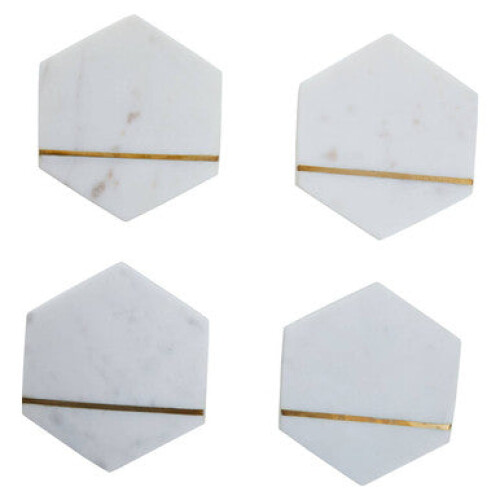Sena Set Of Four White Marble Coasters 2