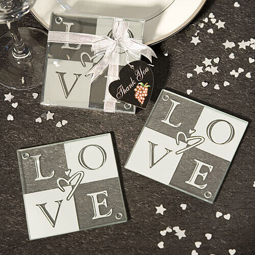 LOVE Glass Coasters, Set of 2 2