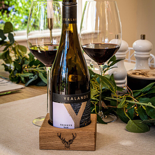 Stag Prince Oak Wine Bottle Coaster 1