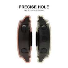 (Orange) ENKAY HAT PRINCE Compatible For Garmin Forerunner 965 TPU Watch Case Frame Anti-scratch Transparent Half Body Cover