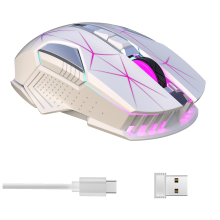 Draadloze gamingmuis, Bluetooth-muis met RGB-verlichting, oplaadbare 2.4G USB-muis, draadloze computermuis voor laptop, besturingssysteem, pc, Windows