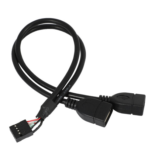 Cabo divisor em Y USB 2.0 de 10 pinos e 30 cm para placa-mãe e cabo extensor de 5 pinos e 2 cabos de 50 cm para placa-mãe. 2