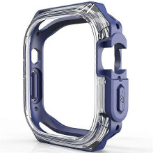 (Blue) Compatible For Apple Watch Series 4 / 5 / 6 / SE / SE (2022) 44mm Watch Frame Case PC+TPU Protector
