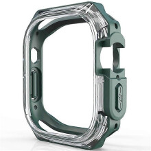 (Green) Compatible For Apple Watch Series 4 / 5 / 6 / SE / SE (2022) 44mm Watch Frame Case PC+TPU Protector