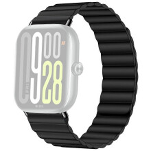 (Black) Compatible For Xiaomi Redmi Watch 6 / 5 / 4 / Smart Band 9 Pro / 8 Pro 2-Sections Magnetic Silicone Strap Smart Watch Band