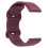 (WineRed) Universal 22mm Silicone Watch Strap Solid Color Butterfly Shape Buckle Replacement Band 1