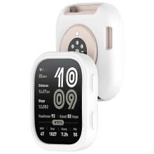 (White) Compatible For Huami Amazfit Bip 6 (A2435) Watch Case Soft Silicone Hollow Watch Frame Cover