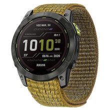 (GreenYellow) Compatible For Garmin Tactix 7 Pro / Fenix 7X / 6X Pro Replacement Nylon Watch Band 26mm Adjustable Magic Tape Wrist Strap