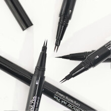 (Black) HelloKiss Waterproof Eyebrow Pencil Dual Ended Natural Wild Brow