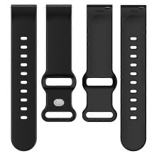 (Blue) Universal 22mm Silicone Watch Strap Solid Color Butterfly Shape Buckle Replacement Band