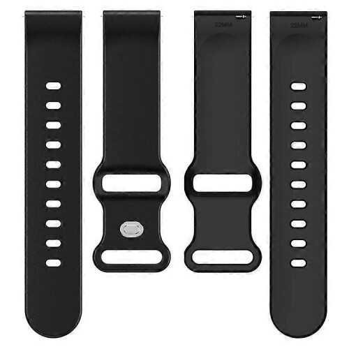 (Blue) Universal 22mm Silicone Watch Strap Solid Color Butterfly Shape Buckle Replacement Band