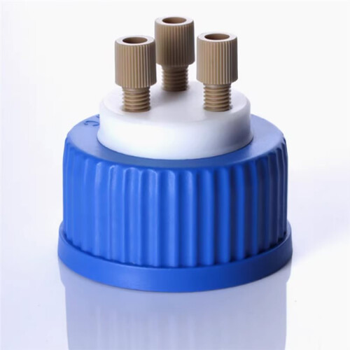 Mobile Phase Solvent Bottle Cap with  Liquid Reagent Bottle Cap GL45 Universal Cap HPLC Solvent Bottle Cap 1Piece C 1
