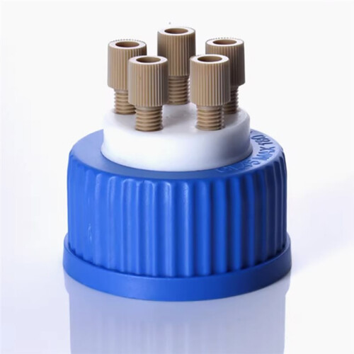 Mobile Phase Solvent Bottle Cap with  Liquid Reagent Bottle Cap GL45 Universal Cap HPLC Solvent Bottle Cap 1Piece E 2
