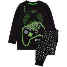 (13-14 Years) Xbox Long Sleeve Long Leg Pyjama Set (Boys Black)