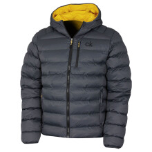 (L, Charcoal) Calvin Klein Mens 2026 San Gabriel Padded Woven Jacquard Jacket