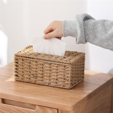 Handgefertigte Taschentuchbox Aus Rattanimitat für Zuhause, Wohnzimmer, Auto, Servietten, Couchtisch.