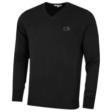 (M, Black) Calvin Klein Mens 2026 Durable Comfort V-Neck Tour Golf Sweater