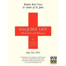 BRITISH RED CROSS AND ORDER OF ST JOHN ENQUIRY LIST FOR WOUNDED AND MI