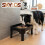 Skylos Raised Dog Bowl 4-Height Adjustable Feeding Station Full Set 1600ml Black 8