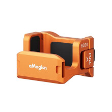 AMagisn Cage Métallique pour Caméra pour Pocket 4/3, Griffe Porte-Accessoires 2 Broches et Filetage 1/4 Pouce, Cadre Utilitaire Antidérapant pour