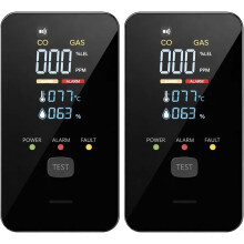 2 Stück 4-in-1 CO-Melder & Brenngasdetektoren, Stecker-Kohlenstoffdetektoren, Erdgasleckdetektor, EU-Stecker, Schwarz