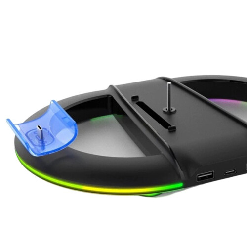 IPEGA Vertical Stand PG-P5S045 for PS5 Slim/Pro,Multi-Function Dock with RGB Lighting, Headset Hook & Dual Controller Charging 1