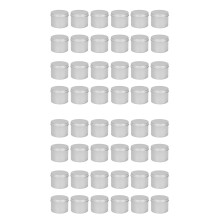 Lot de 48 Boîtes Rondes En MéTal Boîte à Bougie Étain Noir En Aluminium Pot de Stockage Pot Vide Boîtes
