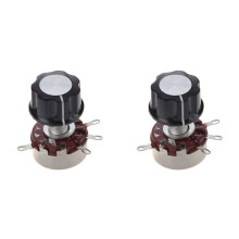 2X 6mm Diametre D'Arbre 470K Ohm 2W Potentiometre de Pots avec Bouton