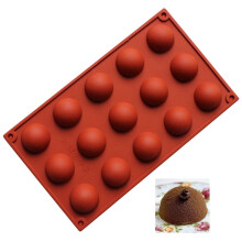Poaug Kuchenform im Angebot: 15 Mulden Silikon-Schokoladenform, halb Backform für Cupcakes, DIY-Kuchen, Küche, Esszimmer, Bar, braun