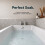 Bathroom Single Ended 1700x700mm Square Bath Front Panel Acrylic White Modern 4