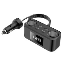 100W PD QC3.0 Fast Charging Car Charger 12V-24V with 4 USB and Extension Cable Car Cigarette Lighter