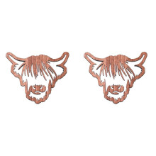Dessous de Verre en Bois au Design Animalier, Sous-Verres en Bois de Vache des Highlands, 8 Sous-Verres de Vache ÉCossaise des Highlands, Sous-Verres