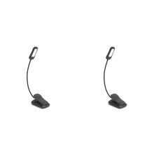2X LED Rechargeable Book Lamp, Suitable for Bed Reading,Eye Care 3-Color Temperature, Small Light Clip-