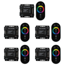 5X DC12-24V LED Strip Light RF Touch Remote Controller Dimmer for 5050 RGB Tape Lights Adjust Brightness
