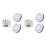 4x RF 433MHz Wireless Light  220V 10A Relay Receiver  Round Button Wall Panel  Remote Control LED Lamp 1