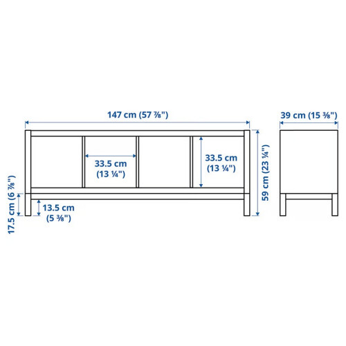 IKEA KALLAX 4 Cube Unit with Underframe 147x59 1