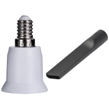 E14 to E26 E27 Adapter Chandelier Light Socket E14 to Medium Socket with 35mm Crevice Tool Port Corner Nook Cranny Tool