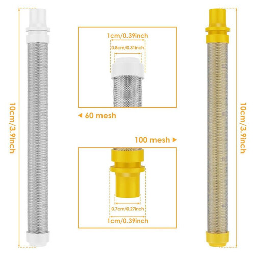 60Pcs Airless SprayGun Filter, Airless Spray Tool Filter Set 60 and 100 Mesh Universal Airless Spray Filter Screen 2