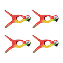 4 Stuks Strandlaken Clips voor Ligstoelen, Papegaai Vogel Handdoek Clips Grote Winddicht Kleding Opknoping Peg Quilt Klem Houder