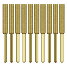 10 Pcs Electric Chainsaw Sharpener Stone Burr Grinding Stone File,Titanium Plated Diamond Sharpening Wheels (4.0mm)